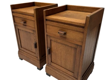 Two Art Deco Modernist Nightstands or Bedside Tables, 1920s